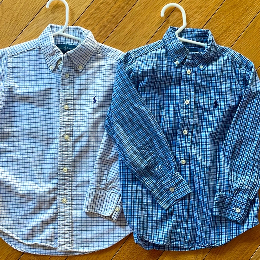 Two size 5 Ralph Lauren boys button up shirts